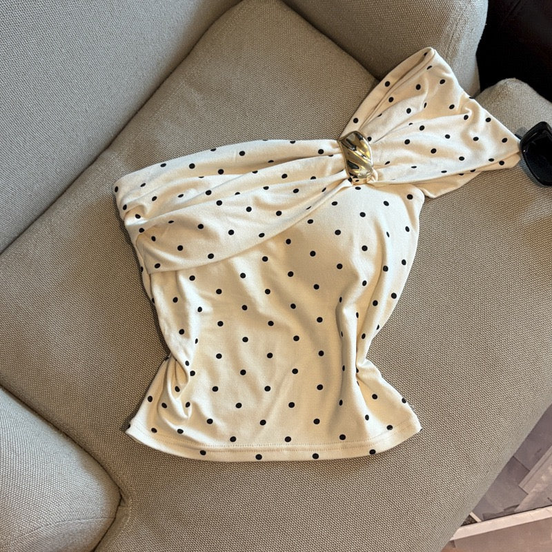 Dot Drama Built-in Bra Top