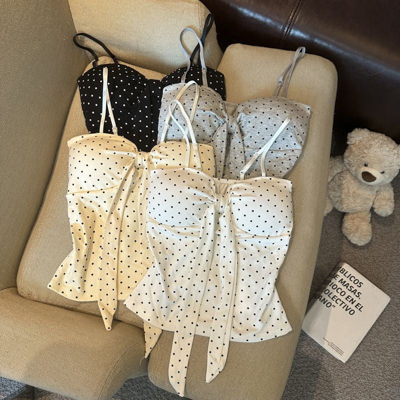 Dainty Polka Built-in Bra Top
