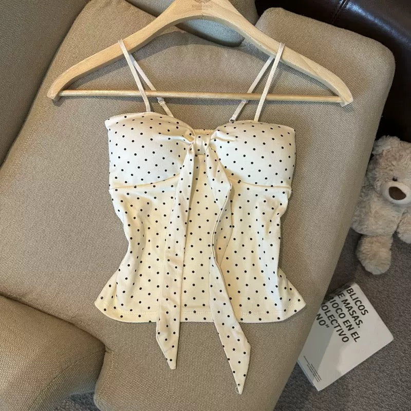 Dainty Polka Built-in Bra Top