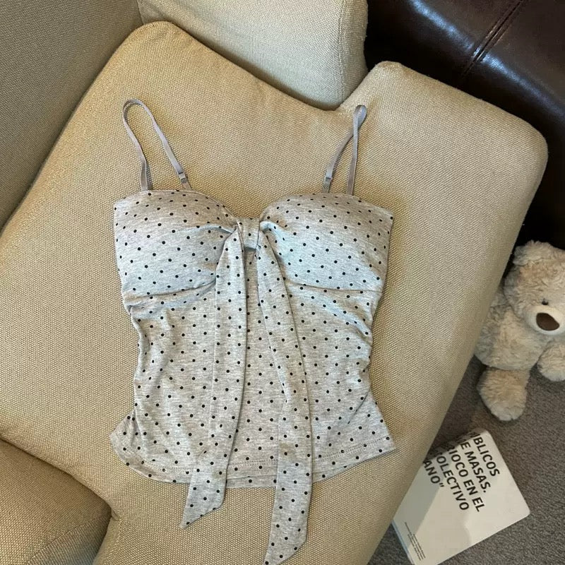 Dainty Polka Built-in Bra Top