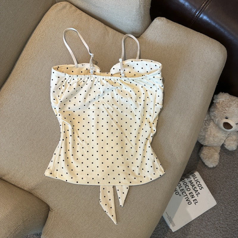 Dainty Polka Built-in Bra Top
