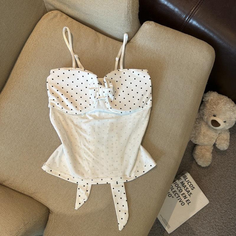 Dainty Polka Built-in Bra Top