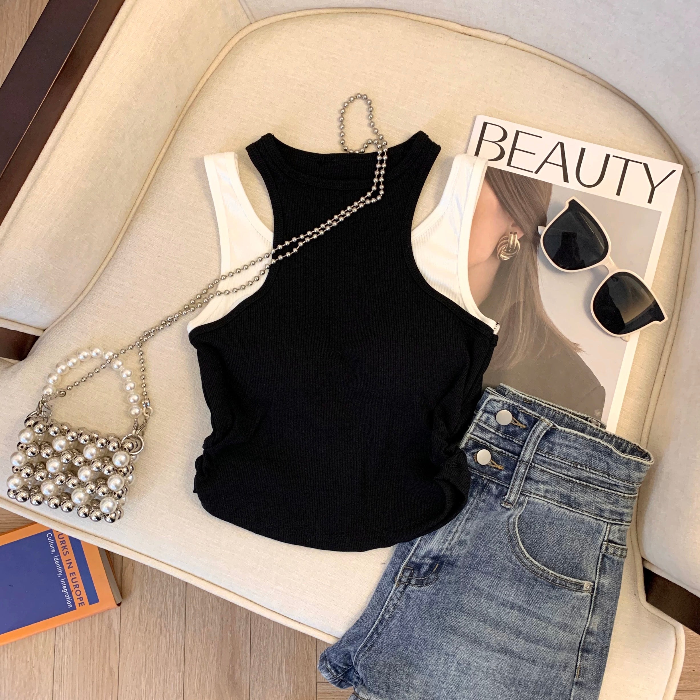 Mumbai Double Strap  Built-In Bra camisole