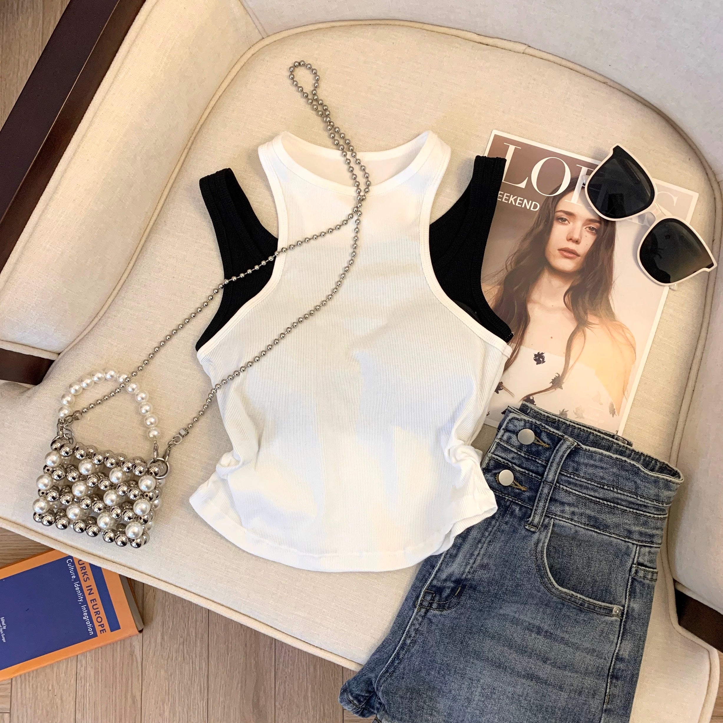 Mumbai Double Strap  Built-In Bra camisole