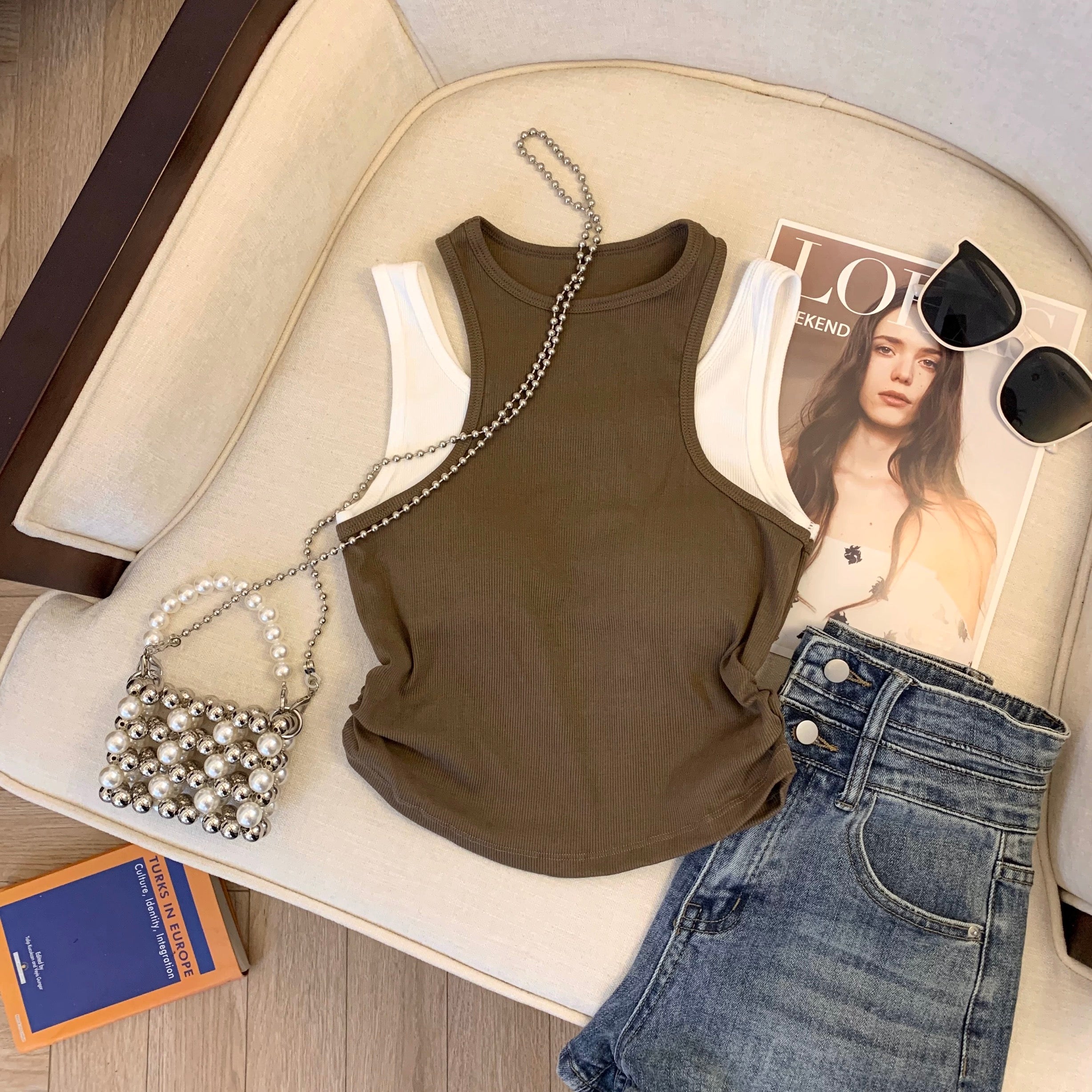 Mumbai Double Strap  Built-In Bra camisole