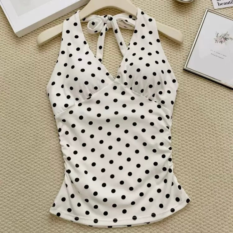 Retro Dot Built-in Bra Top
