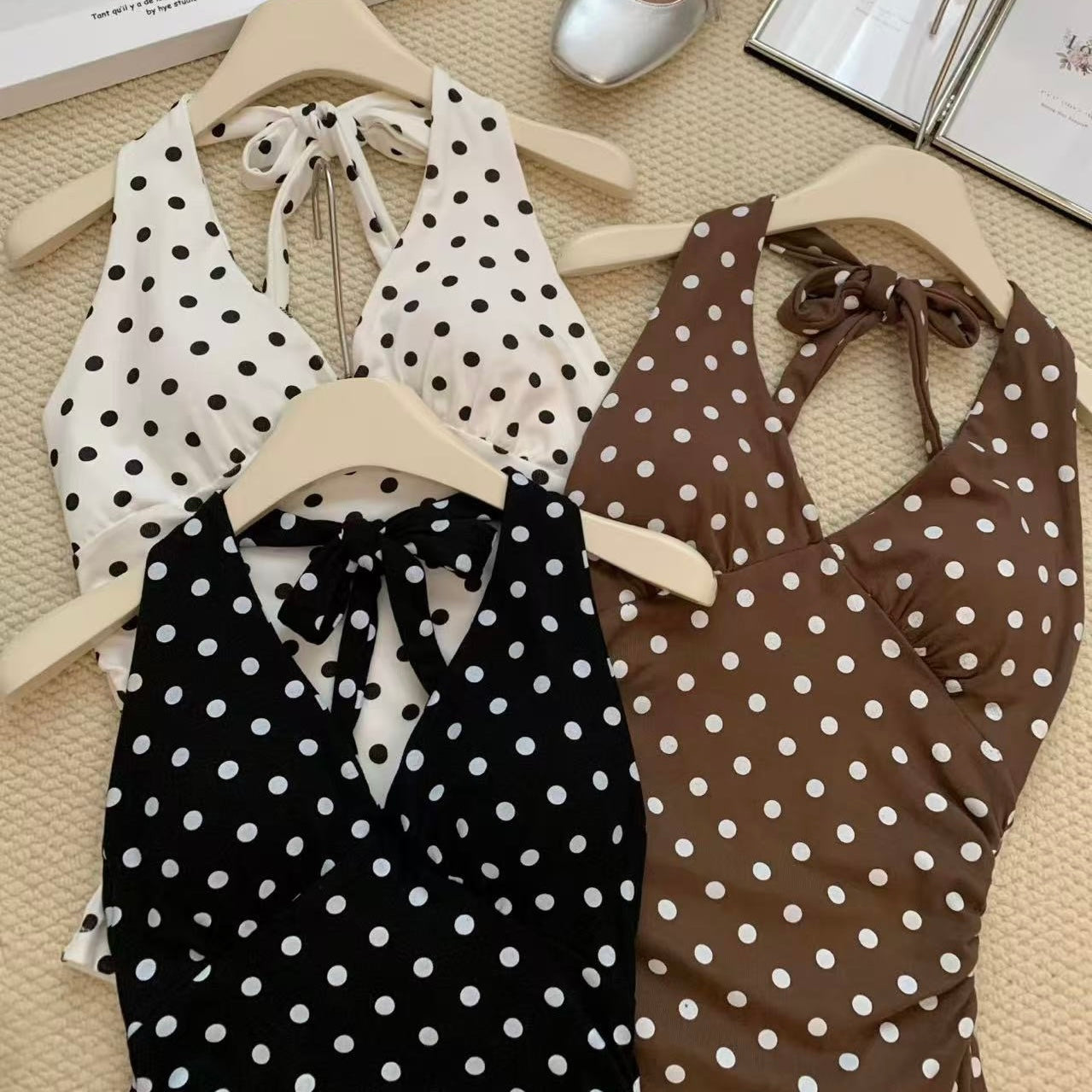 Retro Dot Built-in Bra Top