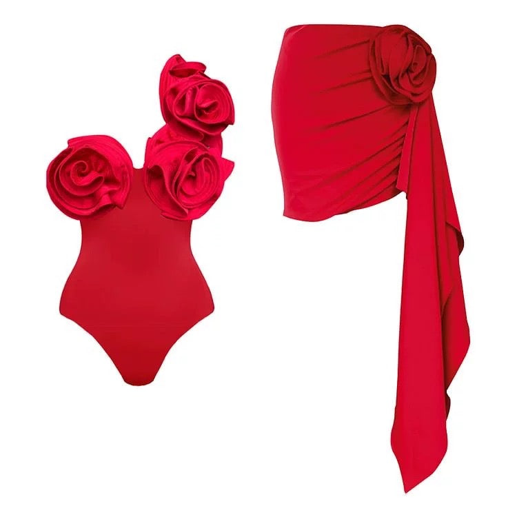 The Rosewood Gala Monokini With Skirt Set