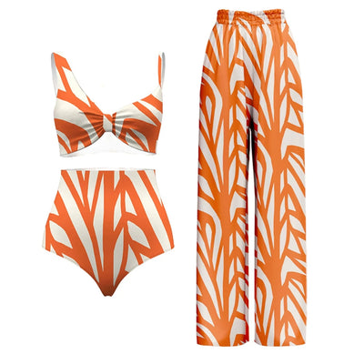 Orange Crush Bikini With Pants Set