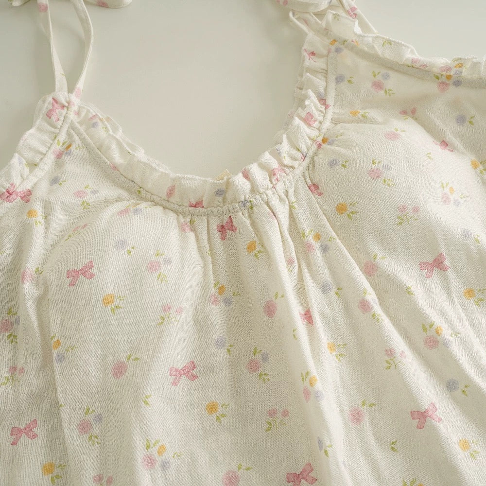 Daisy Tie-Up Padded Nightsuit