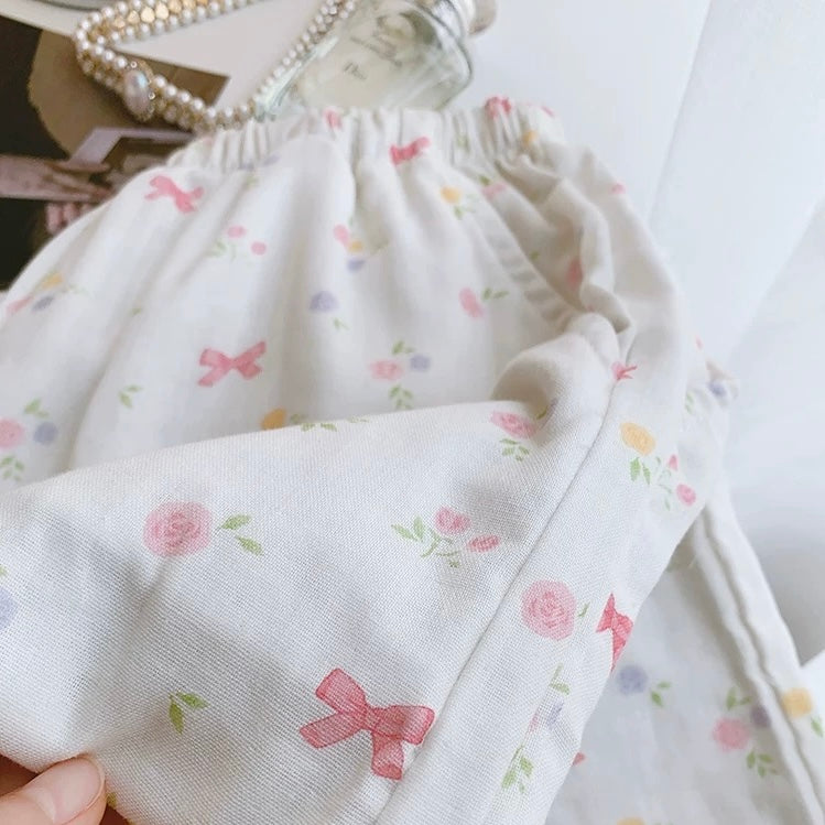 Daisy Tie-Up Padded Nightsuit