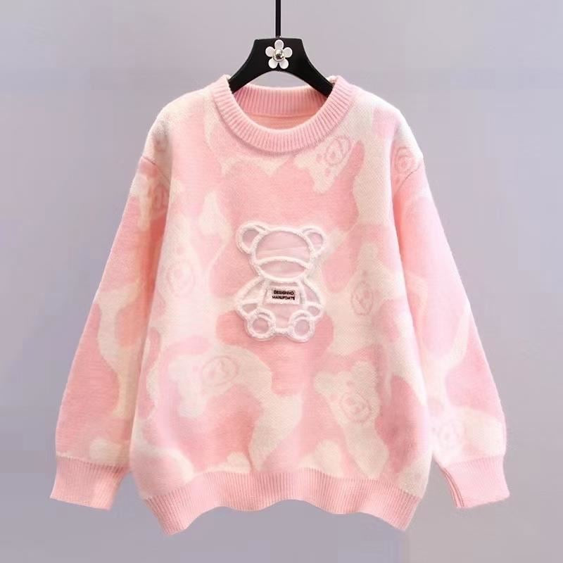 Cartoon Bear Print Sweatshirt