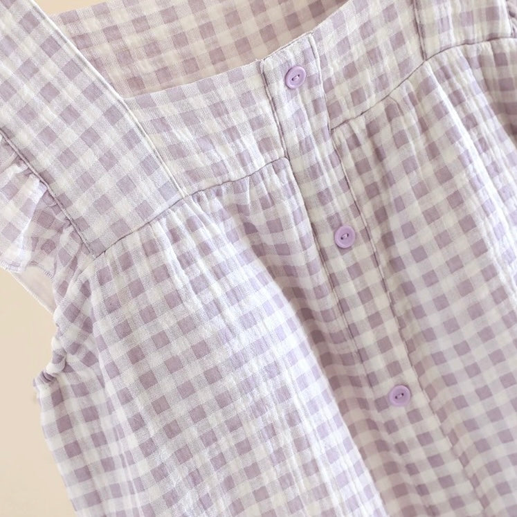 Pastel Gingham Padded Nightsuit Set