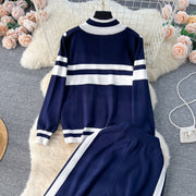 Casual Knit Stripe Co-ords Set