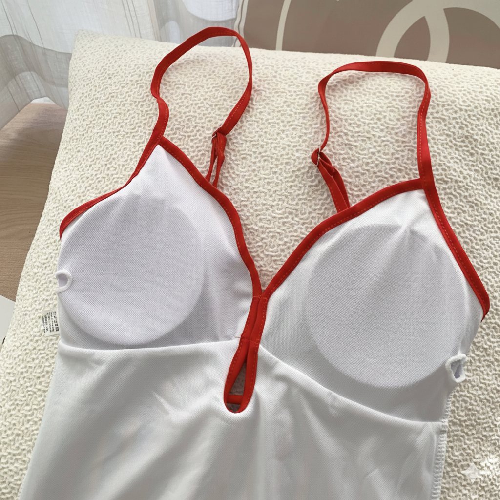 Rose Stripe Monokini With Skirt Set