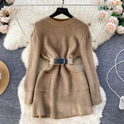 Avery Belted Sweater Dress