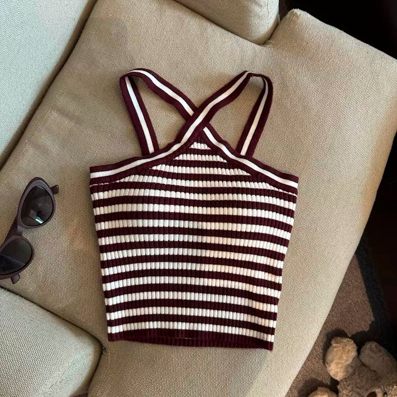 Playdate Stripe Built-in Bra Top