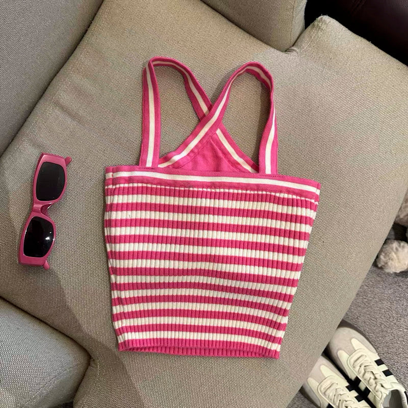 Playdate Stripe Built-in Bra Top