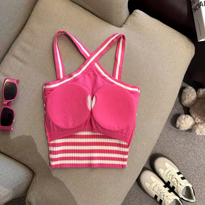 Playdate Stripe Built-in Bra Top