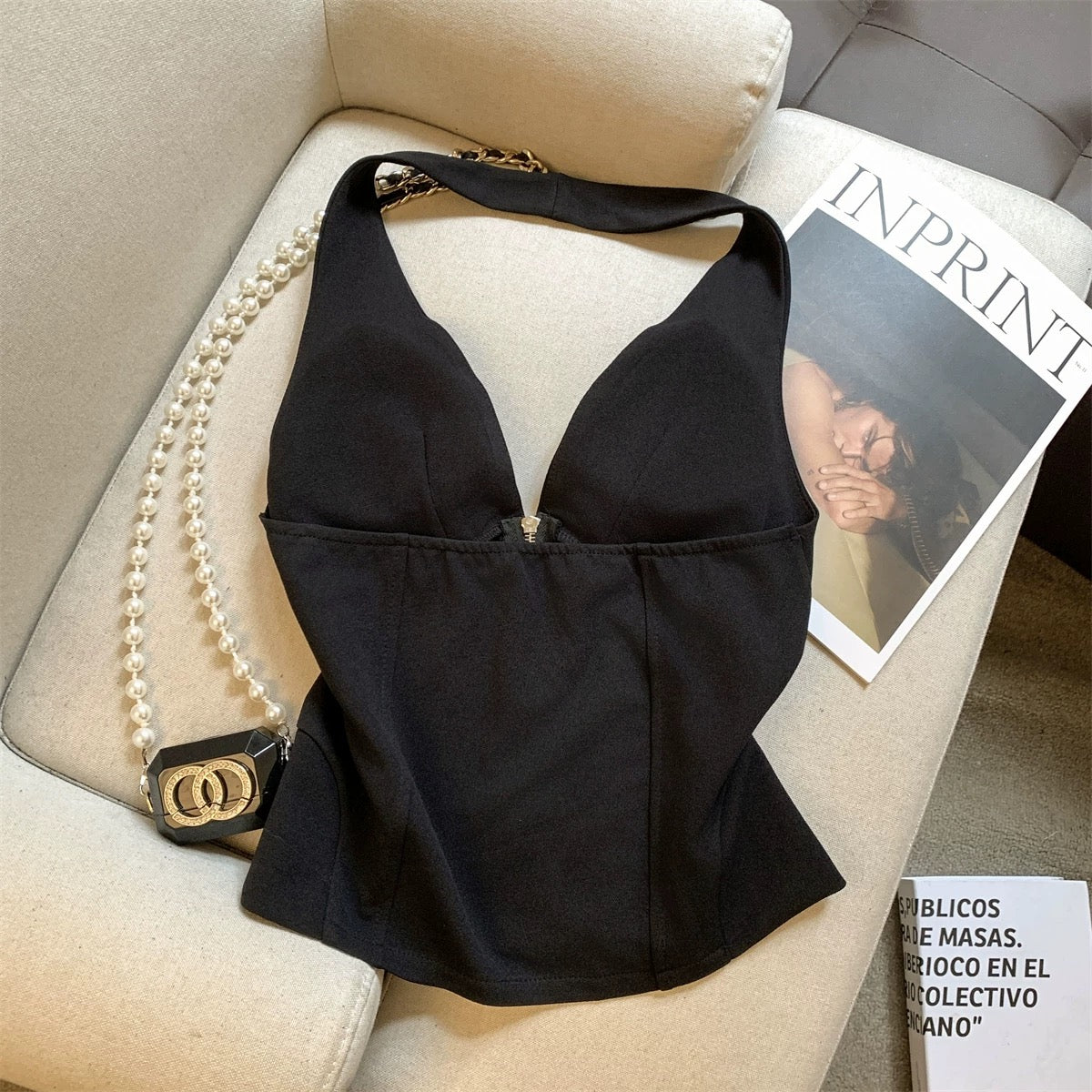 Iconic Zip Corset Built-in Bra Top