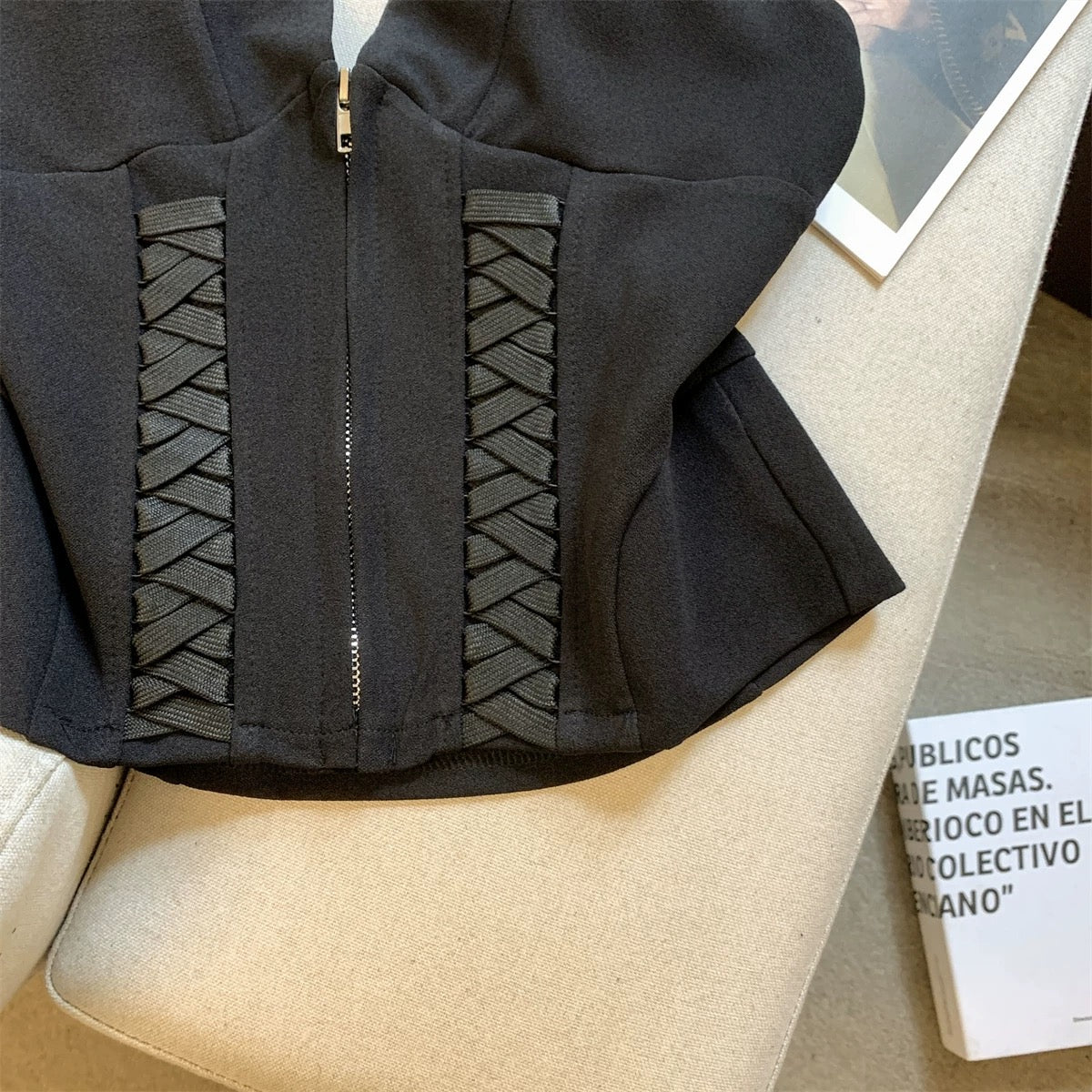 Iconic Zip Corset Built-in Bra Top