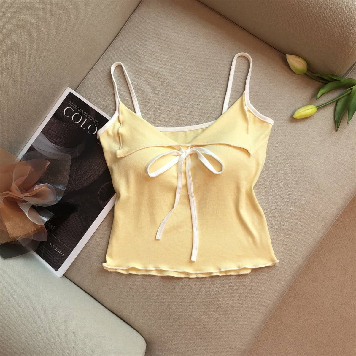 Yin Bow Strappy Cami Top