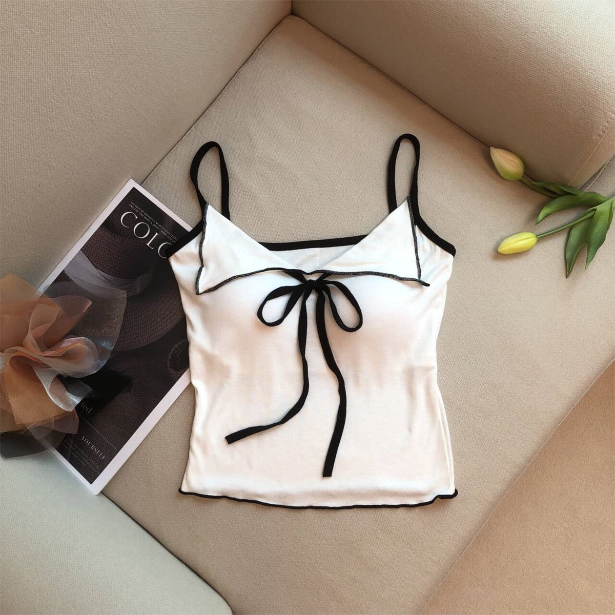 Yin Bow Strappy Cami Top