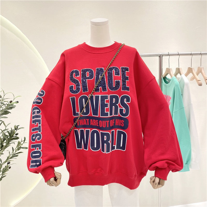 Letter Oversized Sweat-Tshirt