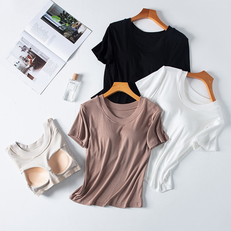 Basics Round Neck Padded T-shirt