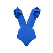 Royal Blue Bikini With Ruffle Skirt