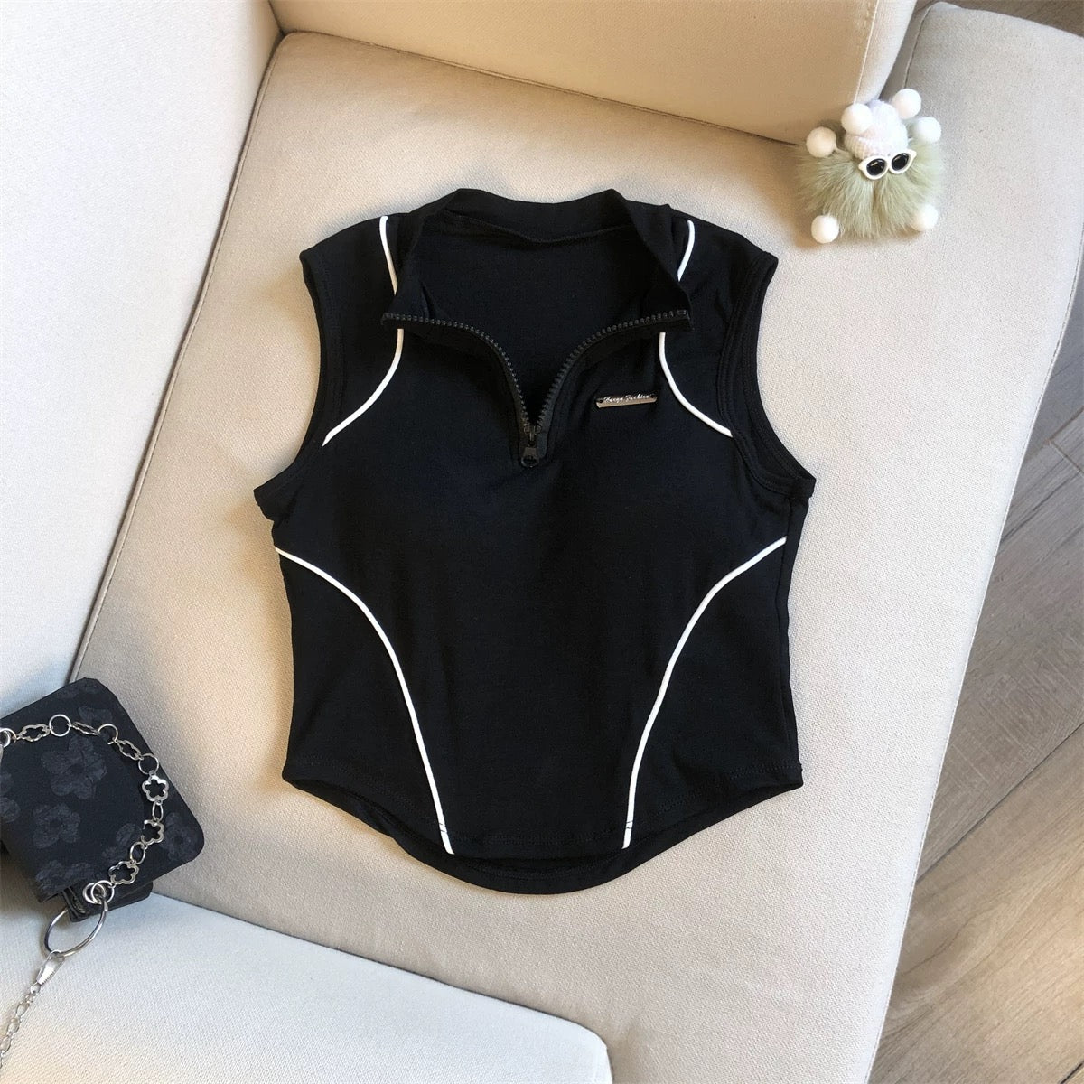 Barcelona Zip Up Built-In Bra Top