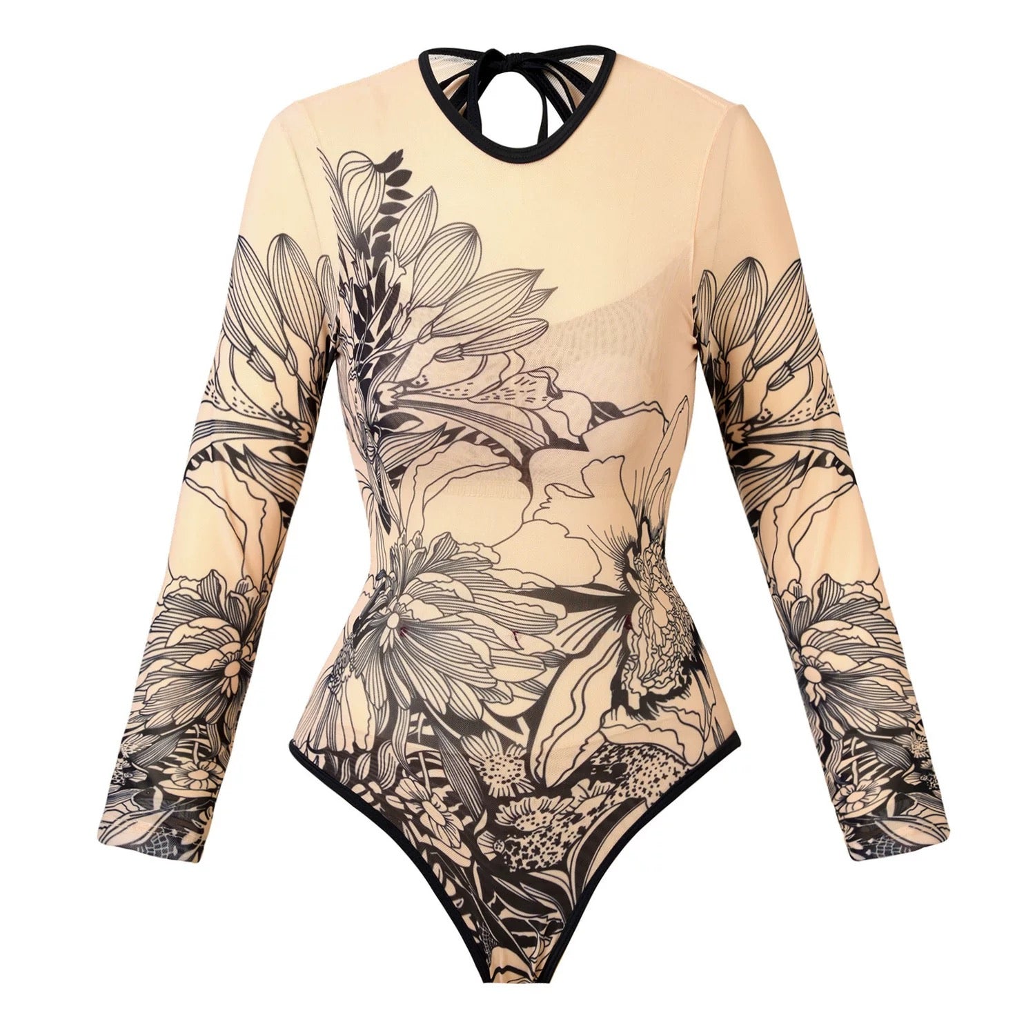 Nude Bloom Floral Monokini & Sarong Set