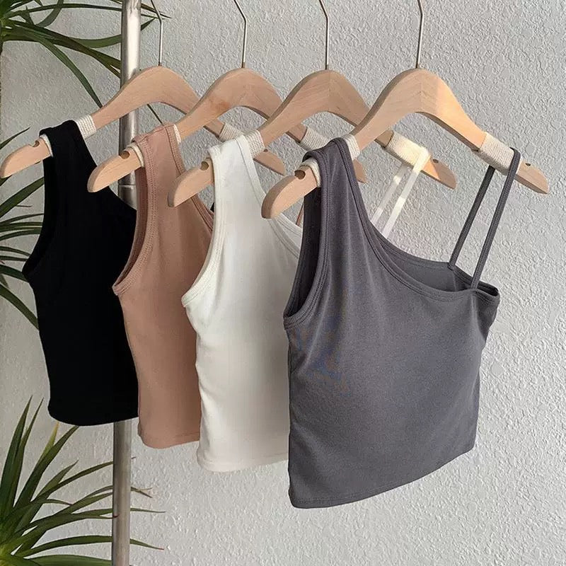 Hola One Shoulder Built-In Bra top