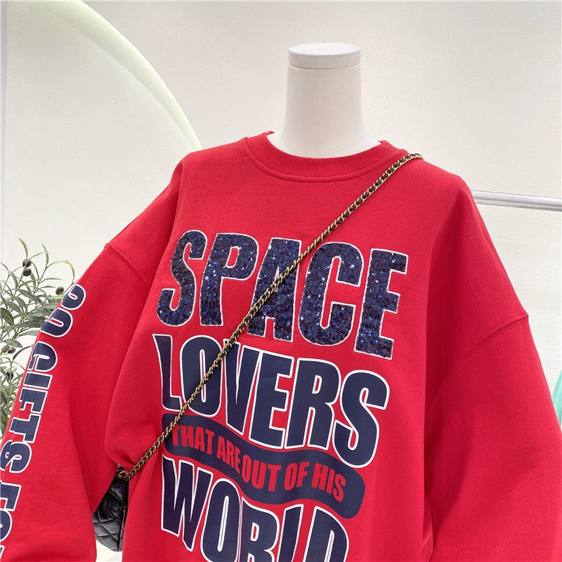 Letter Oversized Sweat-Tshirt