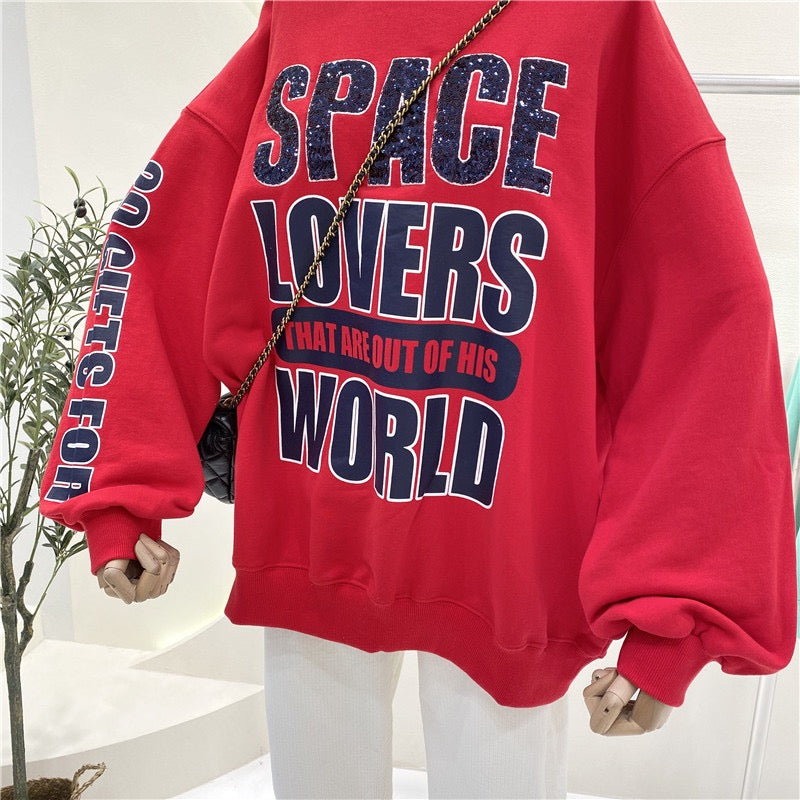 Letter Oversized Sweat-Tshirt