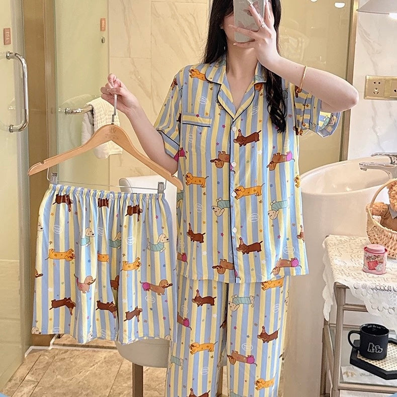 Little Pup Snooze Padded Nightsuit - 3pc Set