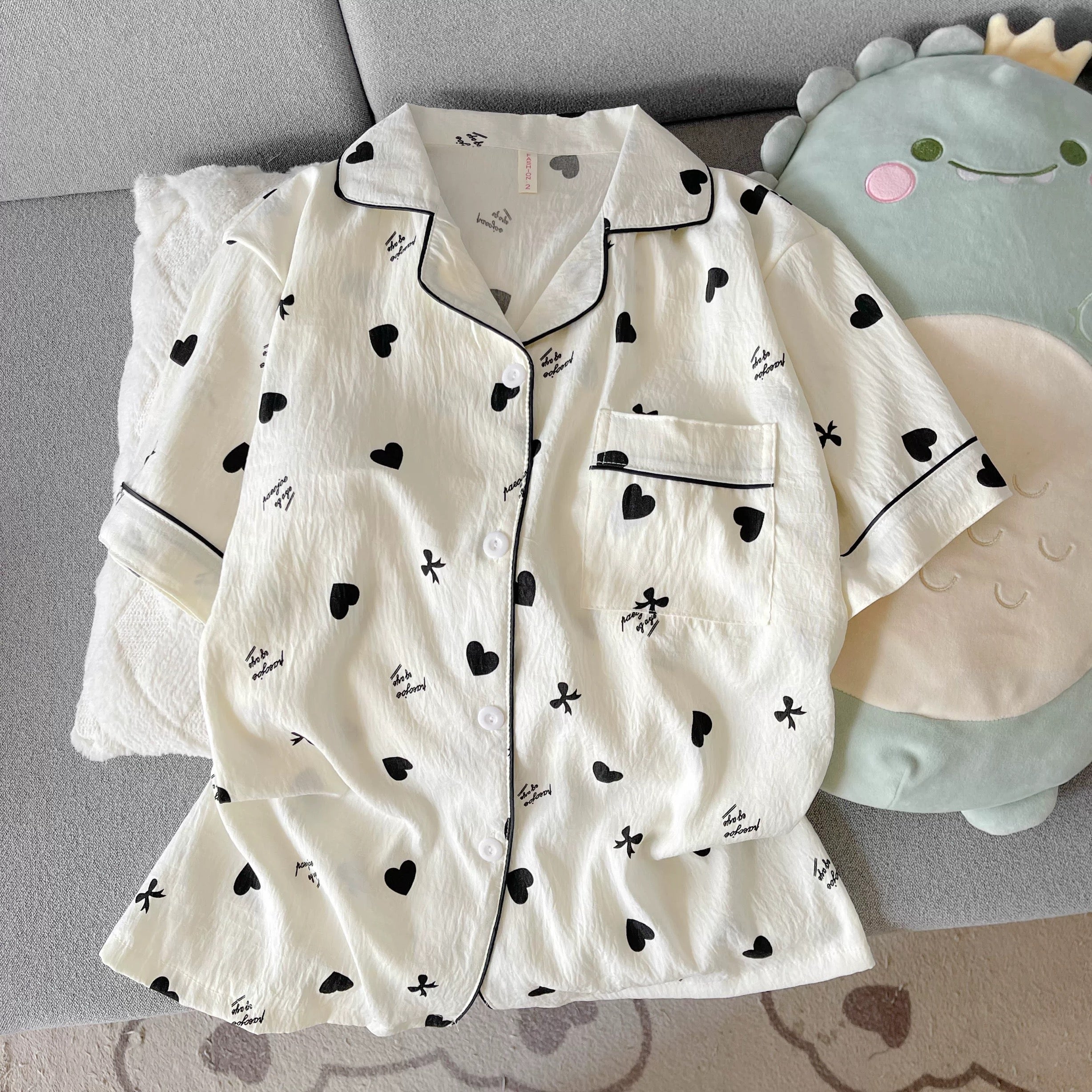 Love Notes Padded Nightsuit - 3pc Set