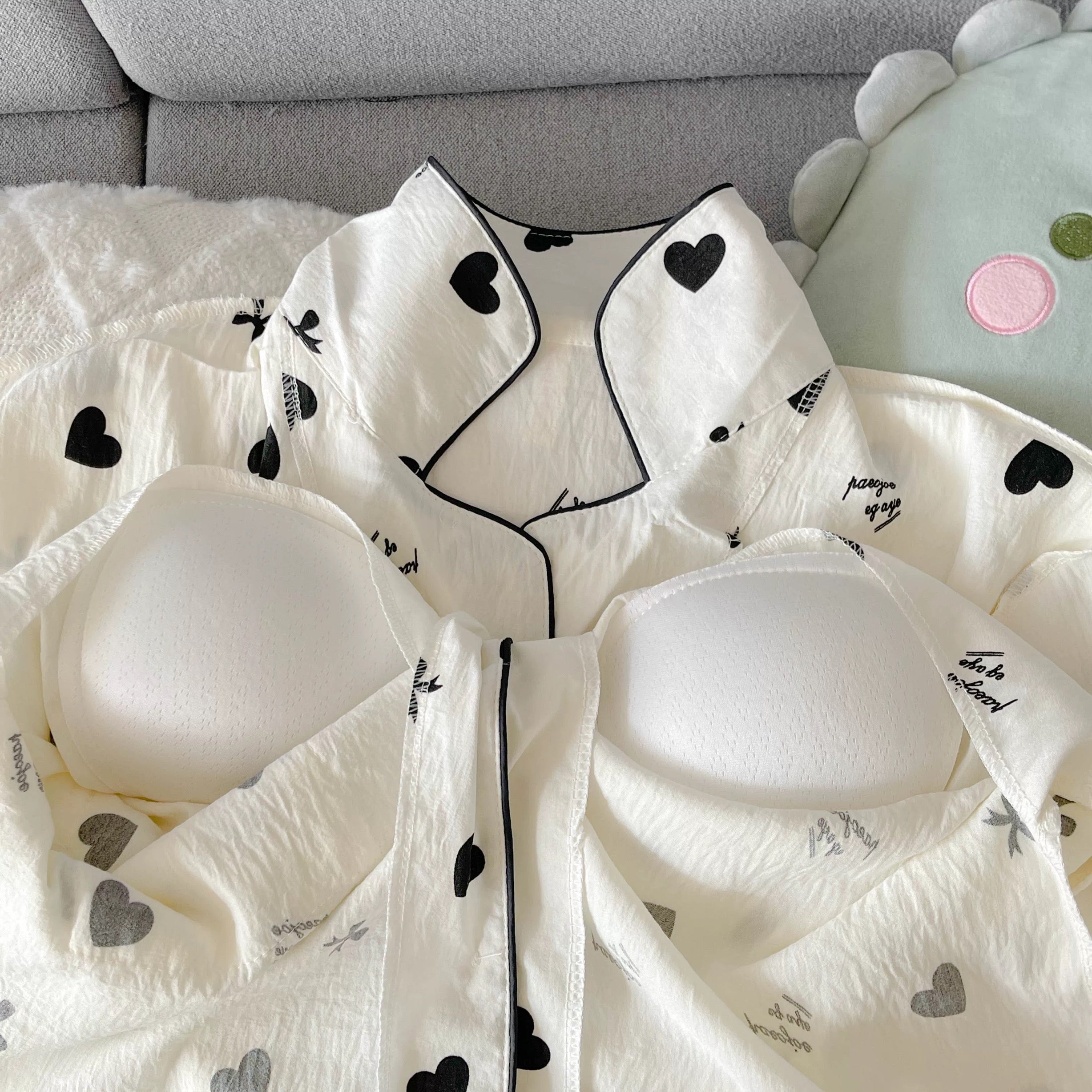 Love Notes Padded Nightsuit - 3pc Set