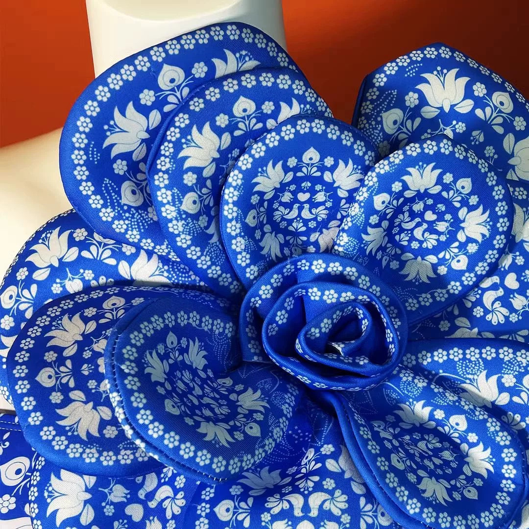 Indigo Petal Monokini with Skirt Set