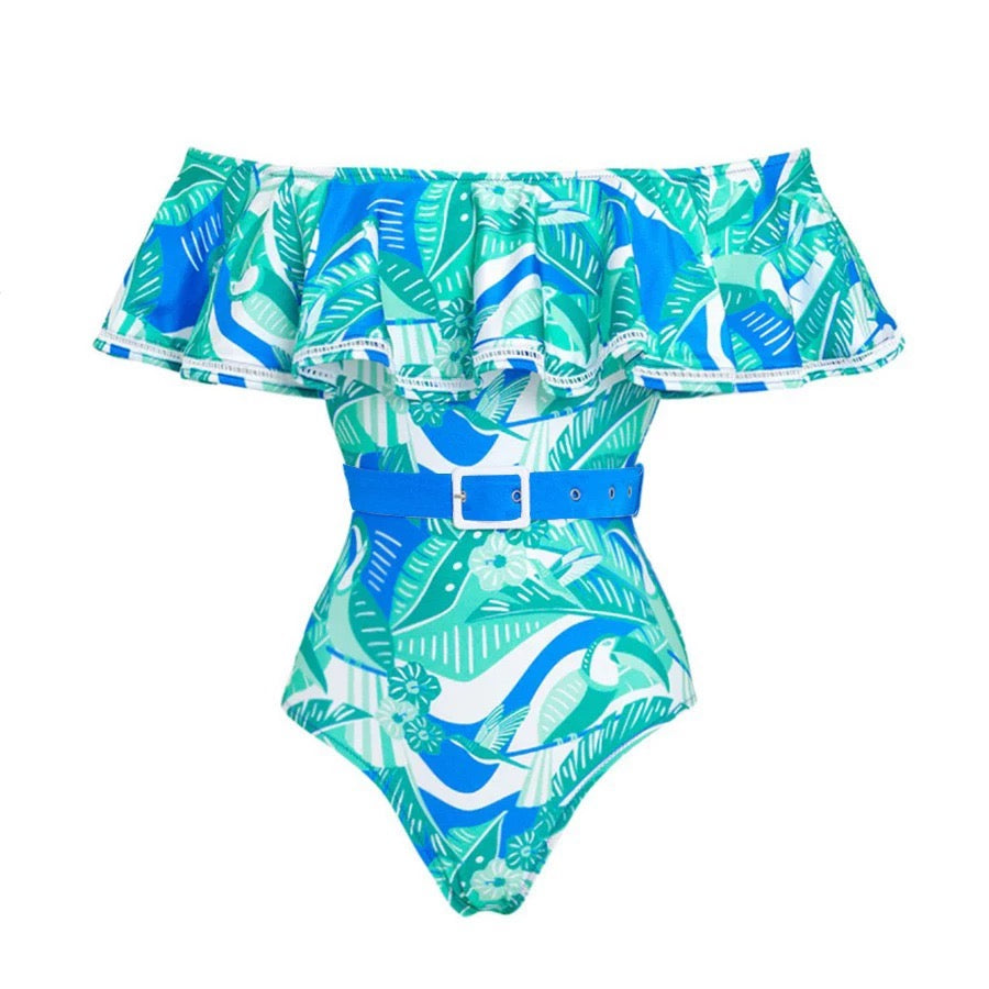 Lagoon Ruffle Monokini With Skirt Set