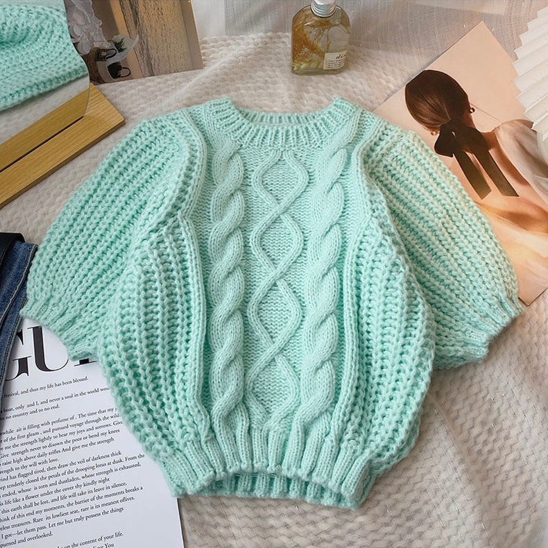 Allinya Crew Neck Knit Sweater