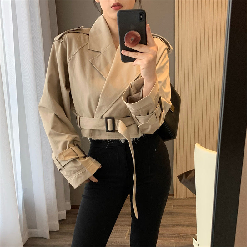 Aggie Crop Trench Coat