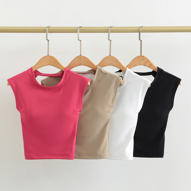 Zoe Back Twist Built-In Bra Top