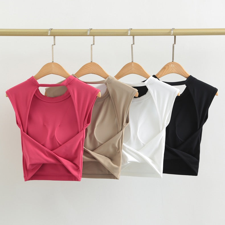 Zoe Back Twist Built-In Bra Top