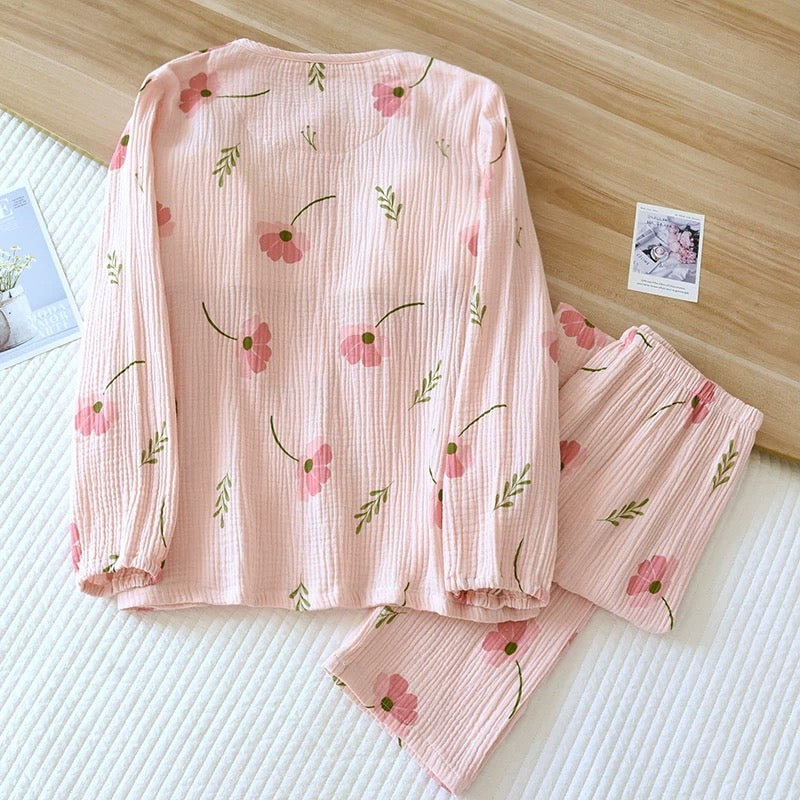 Rosy Whisper Padded Nightsuit Set