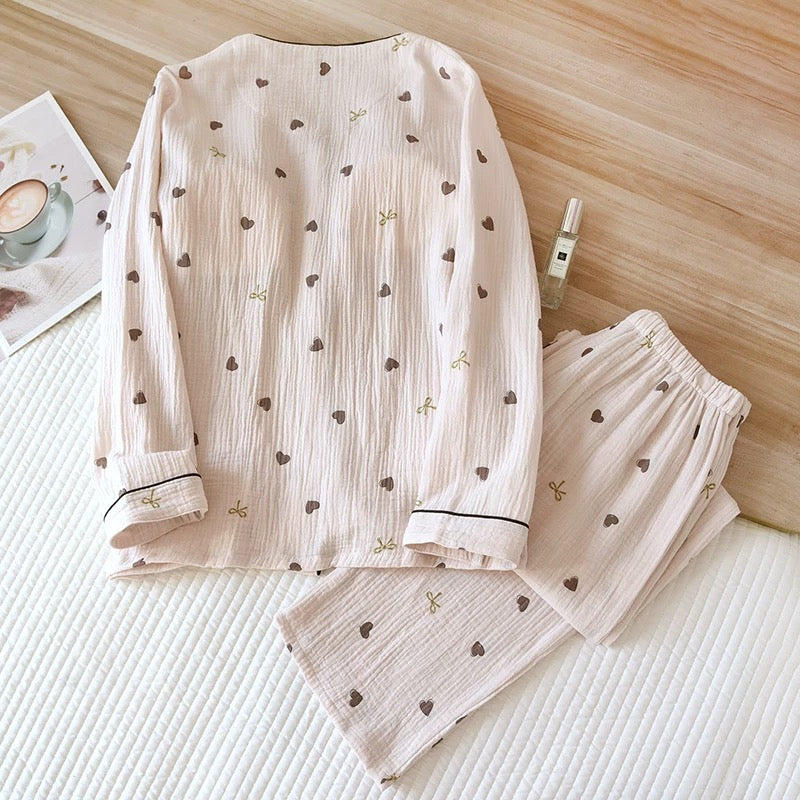 Sweetheart Bow Padded Nightsuit Set