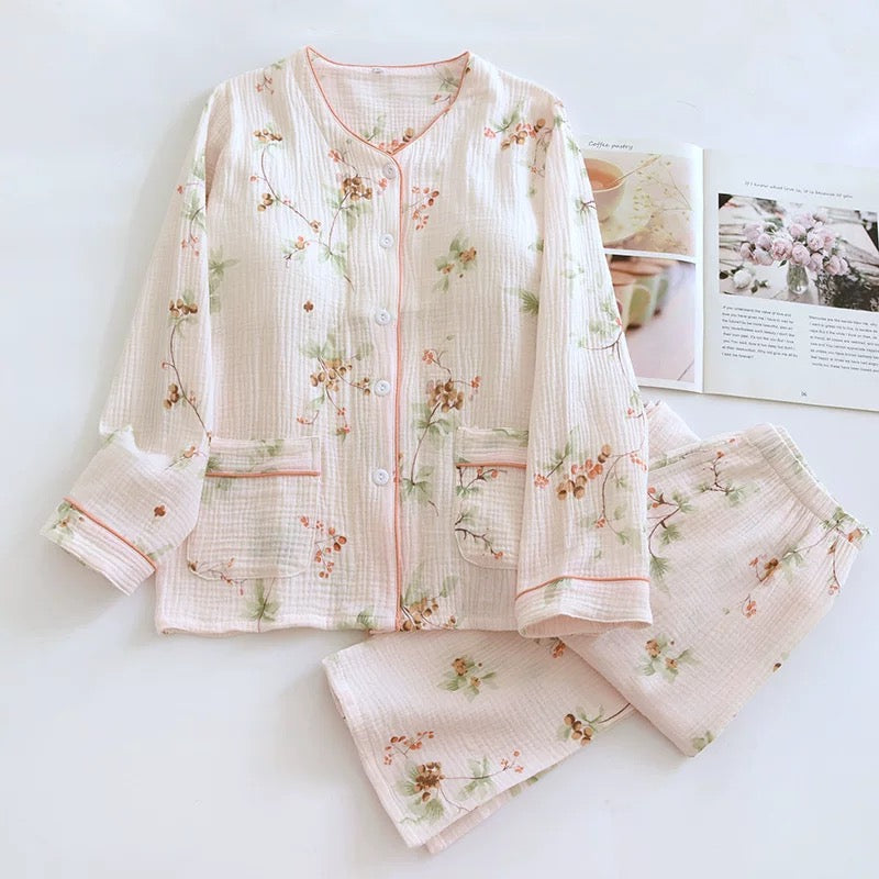 Blossom & Bamboo Padded Nightsuit Set