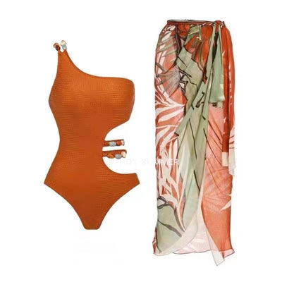 Clay Canyon Flora Monokini With Sarong Set