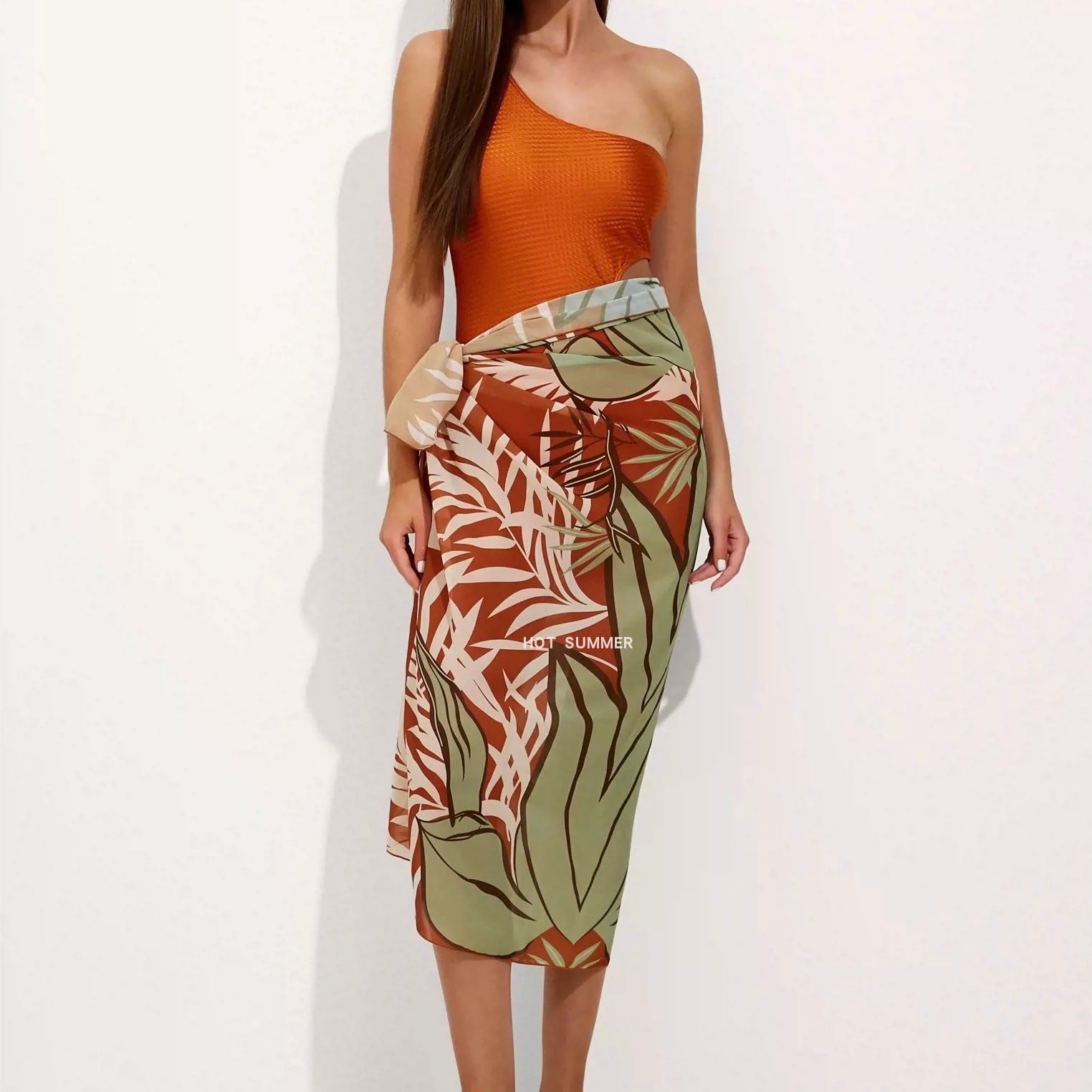 Clay Canyon Flora Monokini With Sarong Set