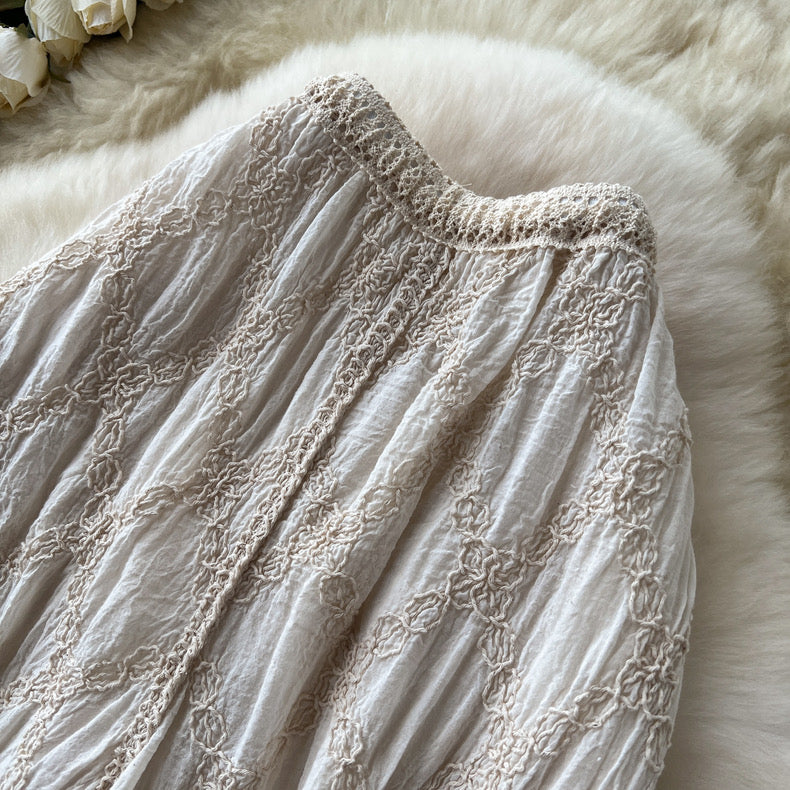 Tropical Hollow Crochet Pants